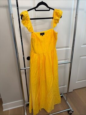 Vici Bright Yellow Ruffle Strap Maxi Dress